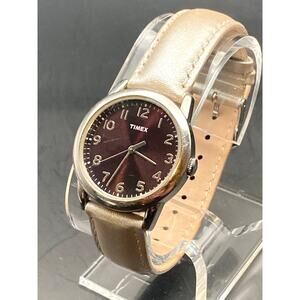 Timex Mens Women Watch 31mm Fresh Battery New Metallic Silver Adjustable Leather